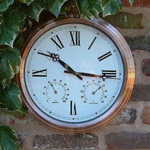 Garden Clock Copper 37cm