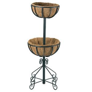 2 Tier Wrought Iron Flower Fountain With Coco Liner - 90cm