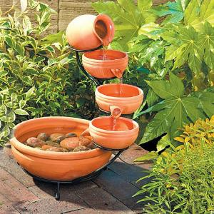 Cascade Solar Powered Water Feature - Terracotta