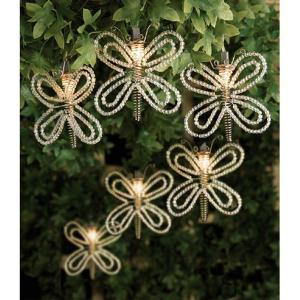 10 White Beaded Butterfly Lights
