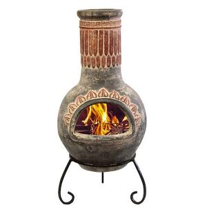 Plumas Clay Chimenea - Green & stand 45 x 90cm