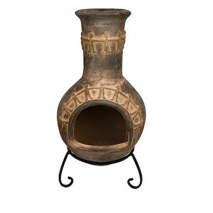 Amigos Clay Chimenea - Brown & stand 50 x 110cm