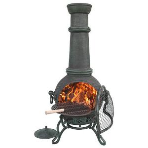 Large Cast Iron Chimenea - Verdigris
