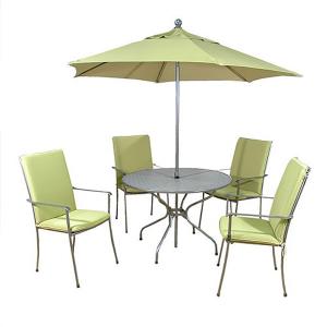 "Fero" Steel Garden Furniture Suite - Round 4 Seater