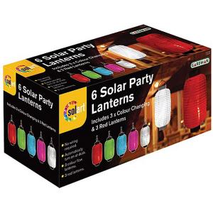 Pack of 6 Solar Party Lanterns