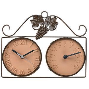 Twin Garden Clock & Thermometer