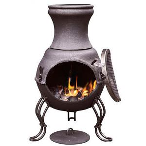 Billie Cast Iron Chimenea & BBQ Grill - Bronze