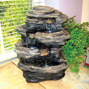 Mini Slate Falls with Lights Water Feature