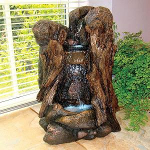 Mini Stump Cascade with Lights Water Feature