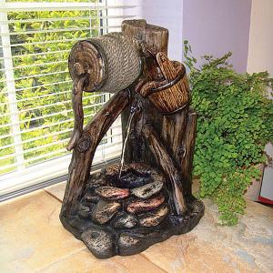 Mini Pouring Pail with Lights Water Feature