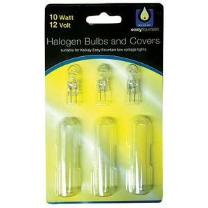 10w/12v Halogen Bulbs & Covers - Pack of 3