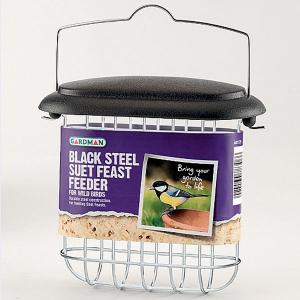 Black Steel Suet Feast Feeder