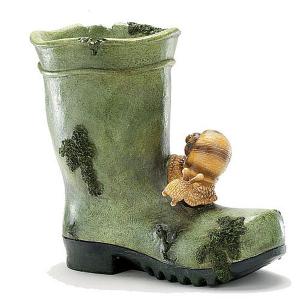 Snail Wellie Boot Planter