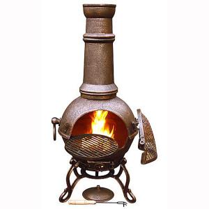 Toledo Large Cast Iron Chimenea - Bronze