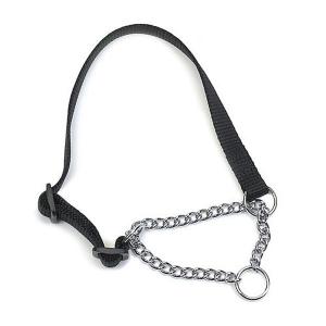 Black Nylon & Chain Check Collar - 3 Sizes