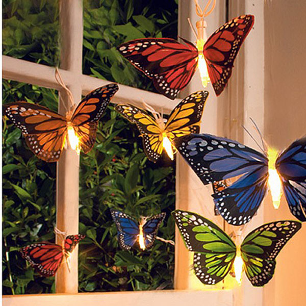 20 Multi-coloured LED Butterfly Lights