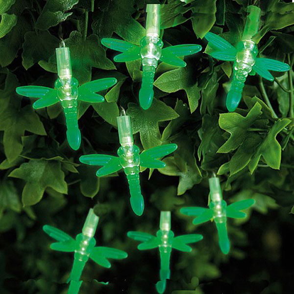 10 Green LED Dragonfly Lights