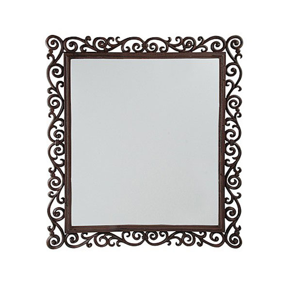 Rectangular Outdoor Garden Mirror - Cast Iron