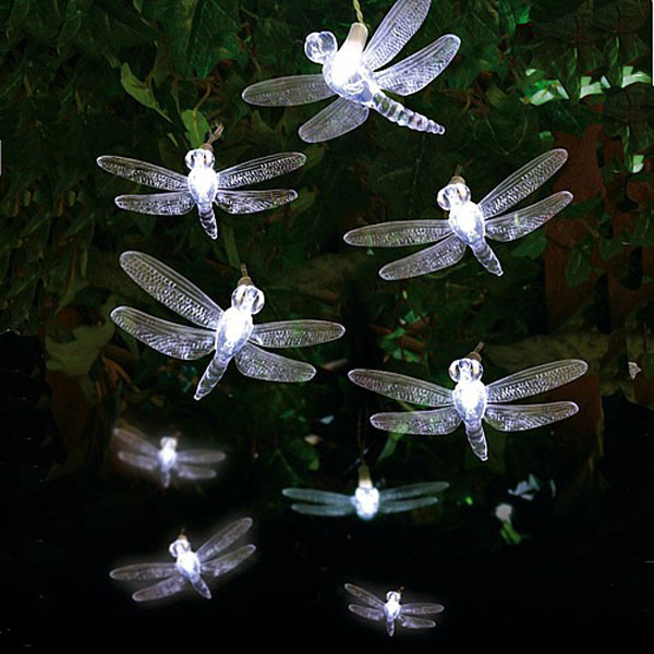 20 White LED Dragonfly Lights