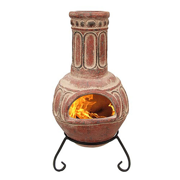 Basilica Clay Chimenea - Red & stand 45 x 90cm