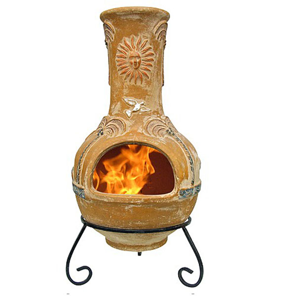 Cancun Clay Chimenea - Yellow & Stand 55 x 120cm