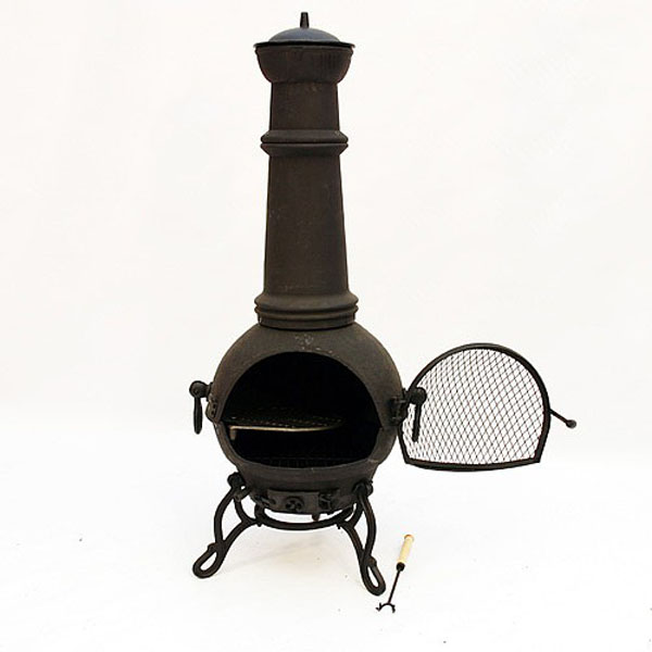 Large Cast Iron Chimenea - Black