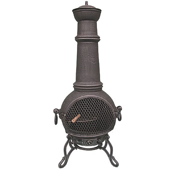 Large Cast Iron Chimenea - Stone