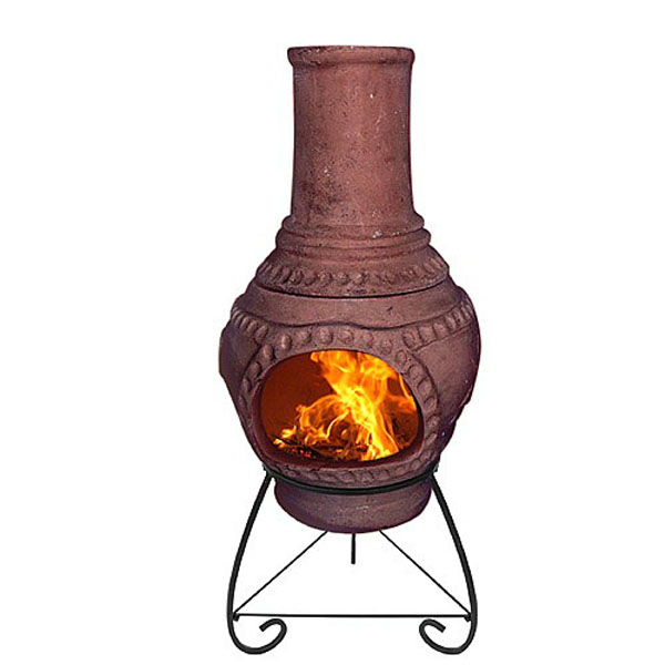 Yucatan Clay Chimenea - Brown 105cm