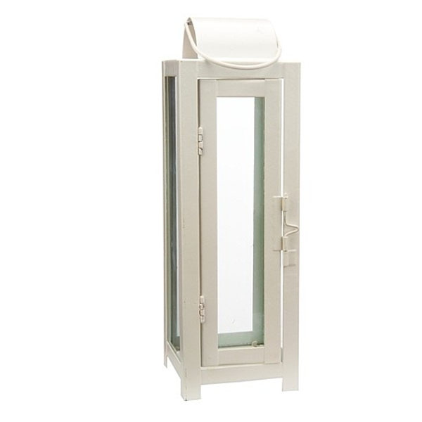 Metal Garden Lantern - Tall White