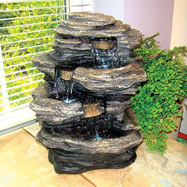 Mini Slate Falls with Lights Water Feature