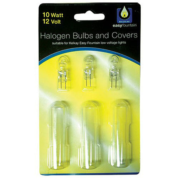 10w/12v Halogen Bulbs & Covers - Pack of 3