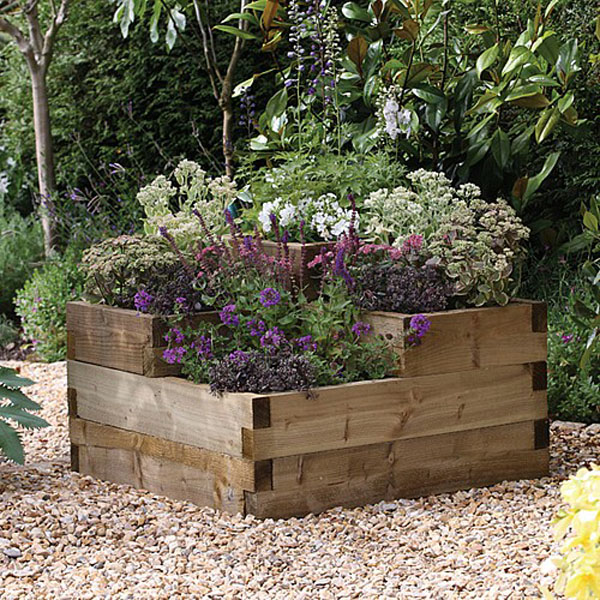 Treated Caledonian Tiered Raised Bed - 60cm x 90cm x 90cm