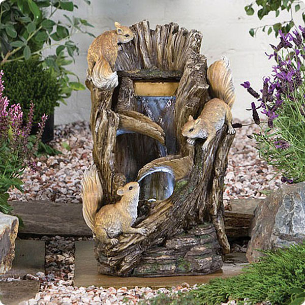 Squirrel Stream with LED lights Water Feature