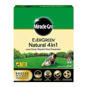 Miracle-Gro Natural 4-in-1 Lawn Food, Weed and Moss Prevention 85m2