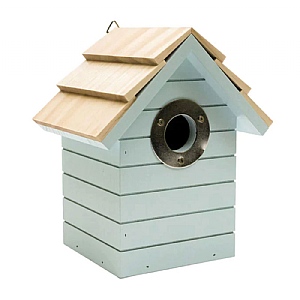 Henry Bell Beach Hut Nest Box - Pale Blue