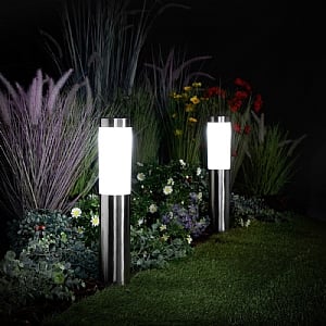 Noma Connectable Maxi Frosted Stainless Steel Bollard - Set of 2