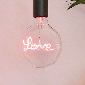 Steepletone 'Love' Screw Up LED Text Light Bulb