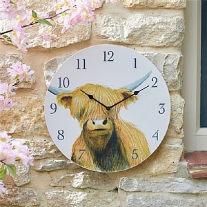 Outside In Highland Wall Clock 12"