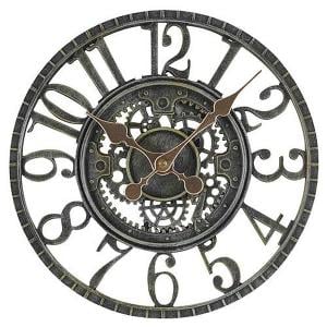 Outside In Newby Mechanical Wall Clock Verdigris