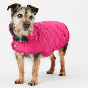 Joules Newdale Quilted Pet Coat Raspberry - Various Sizes