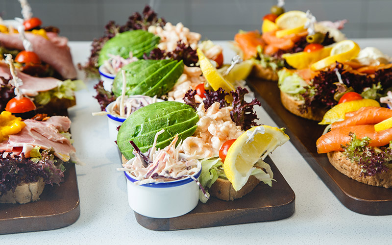 Enjoy an open sandwich in our restaurant at Webbs, Wychbold