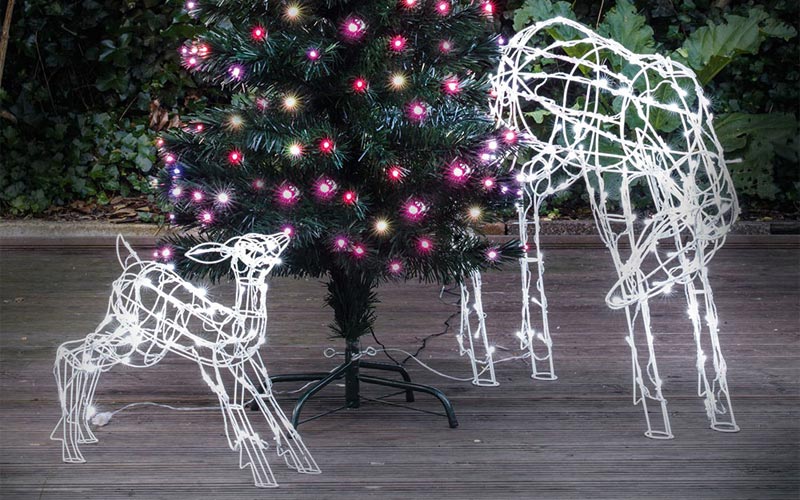 Outdoor Lights with a christmas tree