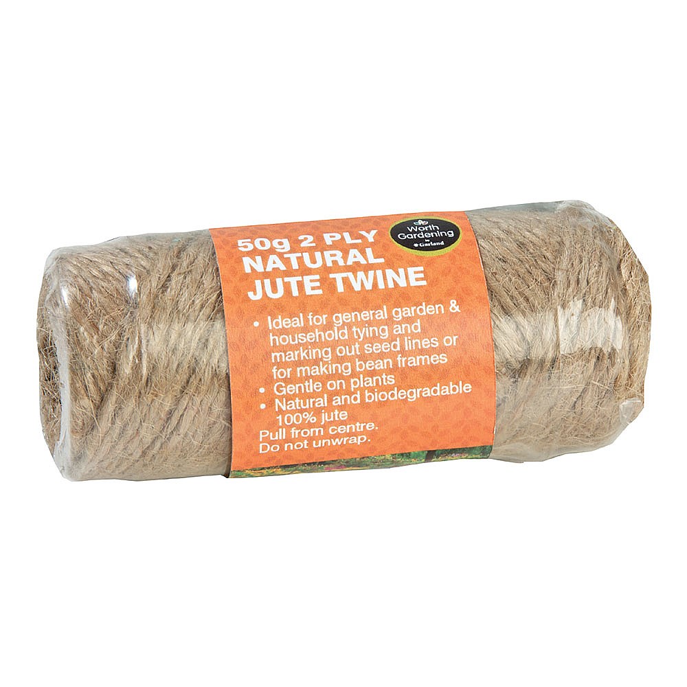 Garland Natural 2 Ply Jute Twine 50G, Plant Support Accessories