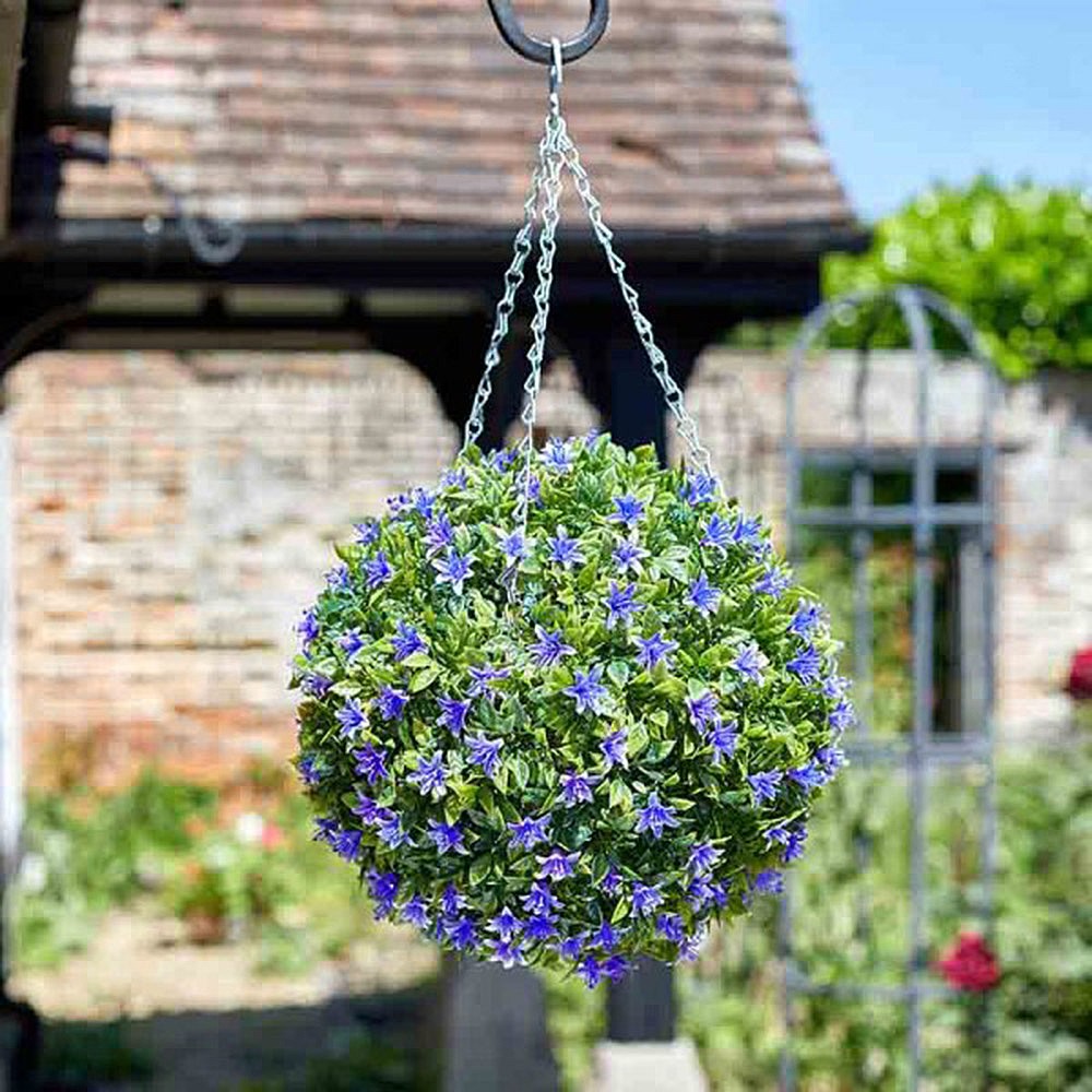 Topiary Ball Artificial Lavender Flower Hanging Plant Grass Ball Home 10/12 inch 