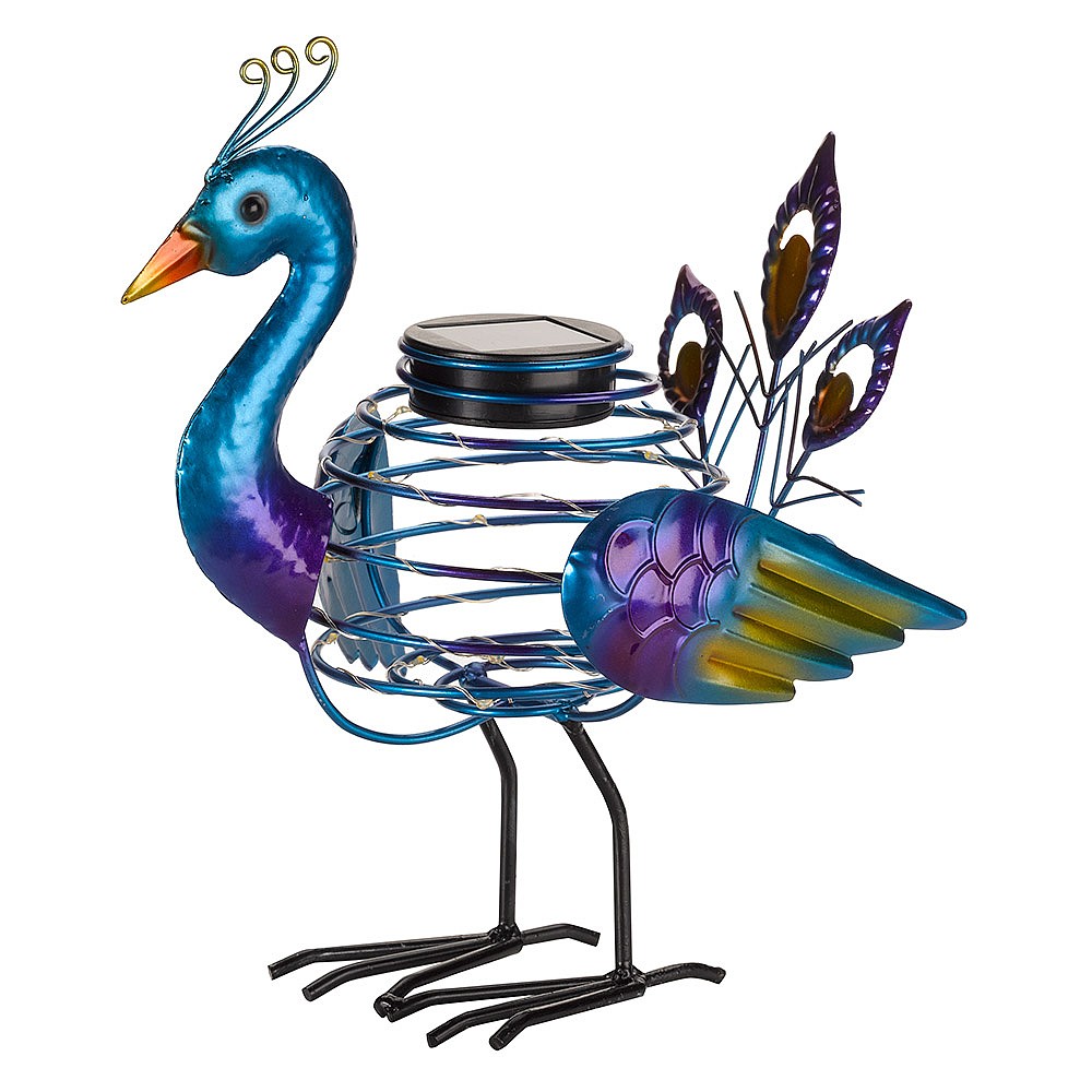 Solar Power Robin on a Plant Pot LED Decorative Garden Bird Rock Light Ornament