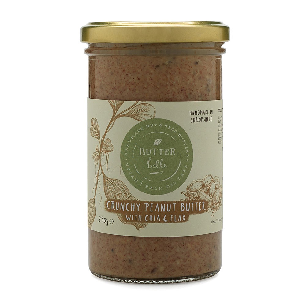 Butterbelle Crunchy Peanut Butter With Chia And Flax 250g Jam Honey Spreads Webbs Garden Centre