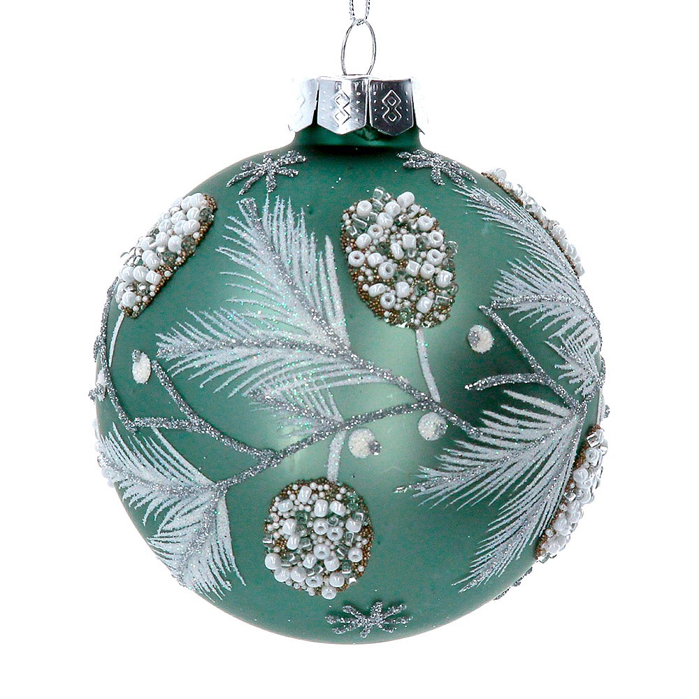 GISELA GRAHAM CHRISTMAS IRID WHITE CLEAR SILVER GLITTER GLASS BAUBLE DECORATION GISELA GRAHAM CHRISTMAS IRID WHITE CLEAR SILVER GLITTER GLASS BAUBLE DECORATION