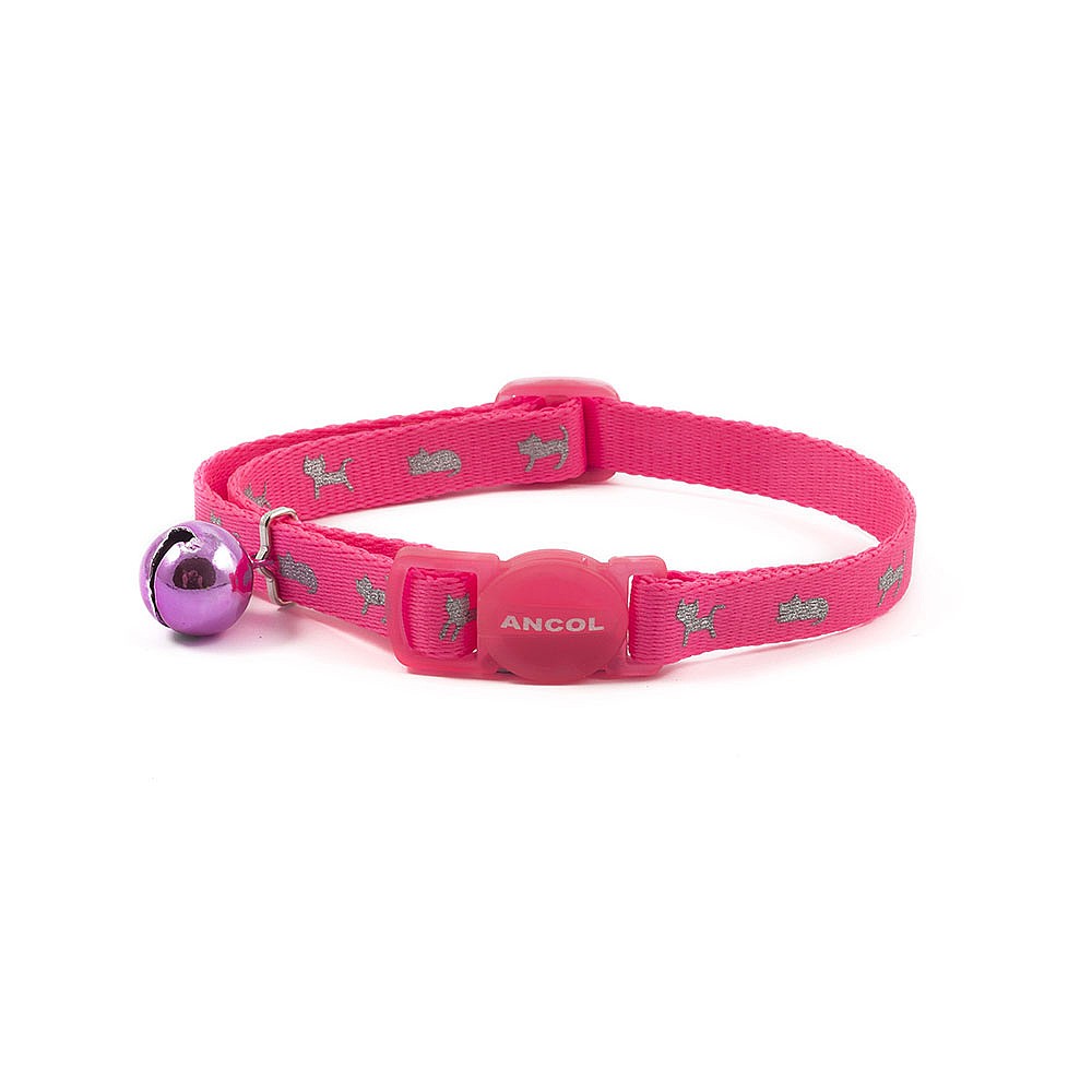 Ancol Hi Vis Safety Kitten Collar Pink Cat Collars Accessories