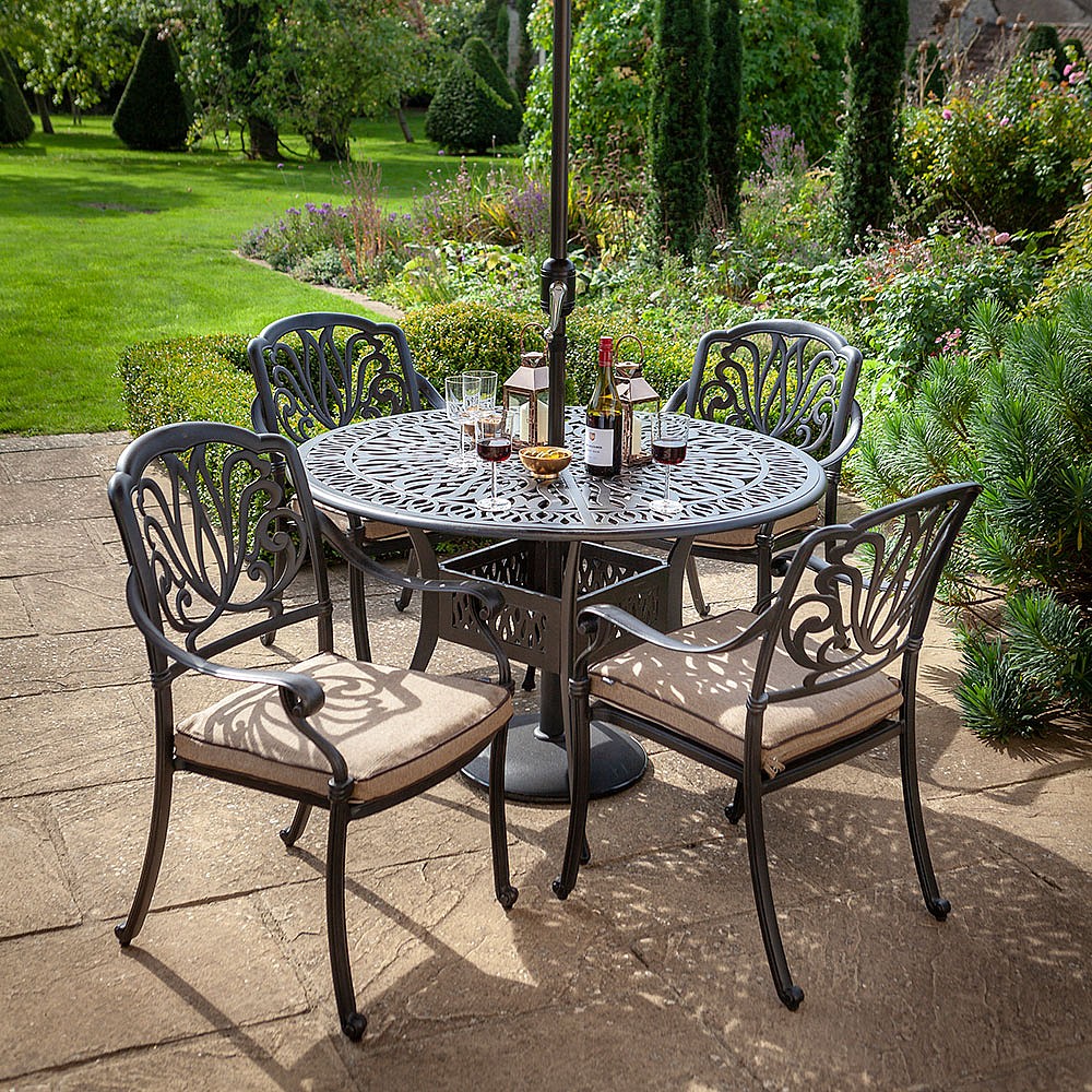 Hartman Amalfi 4 Seat Round Dining Set Garden Dining Sets