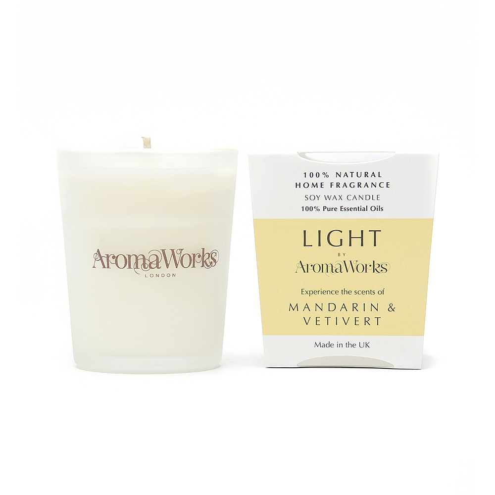 AromaWorks Light Range Mandarin & Vetivert Candle 10cl Small AromaWorks Light Range Mandarin & Vetivert Candle 10cl Small